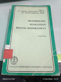 Image of Metodologi Penelitian Bidang Kedokteran