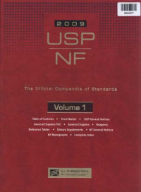 Image of USP 32 NF 27  2009 volume 1 : The Official Compendia Of Standards