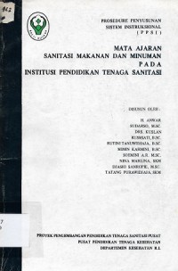 Mata Ajaran Sanitasi Makanan Dan Minuman Pada Institusi Pendidikan Tenaga Sanitasi